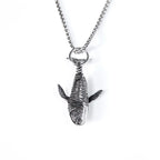 Charm Blue Whale Jumping Pendant Necklace Fashionable Men And Women Simple Necklace Sweater Chain Accessories Jewelry