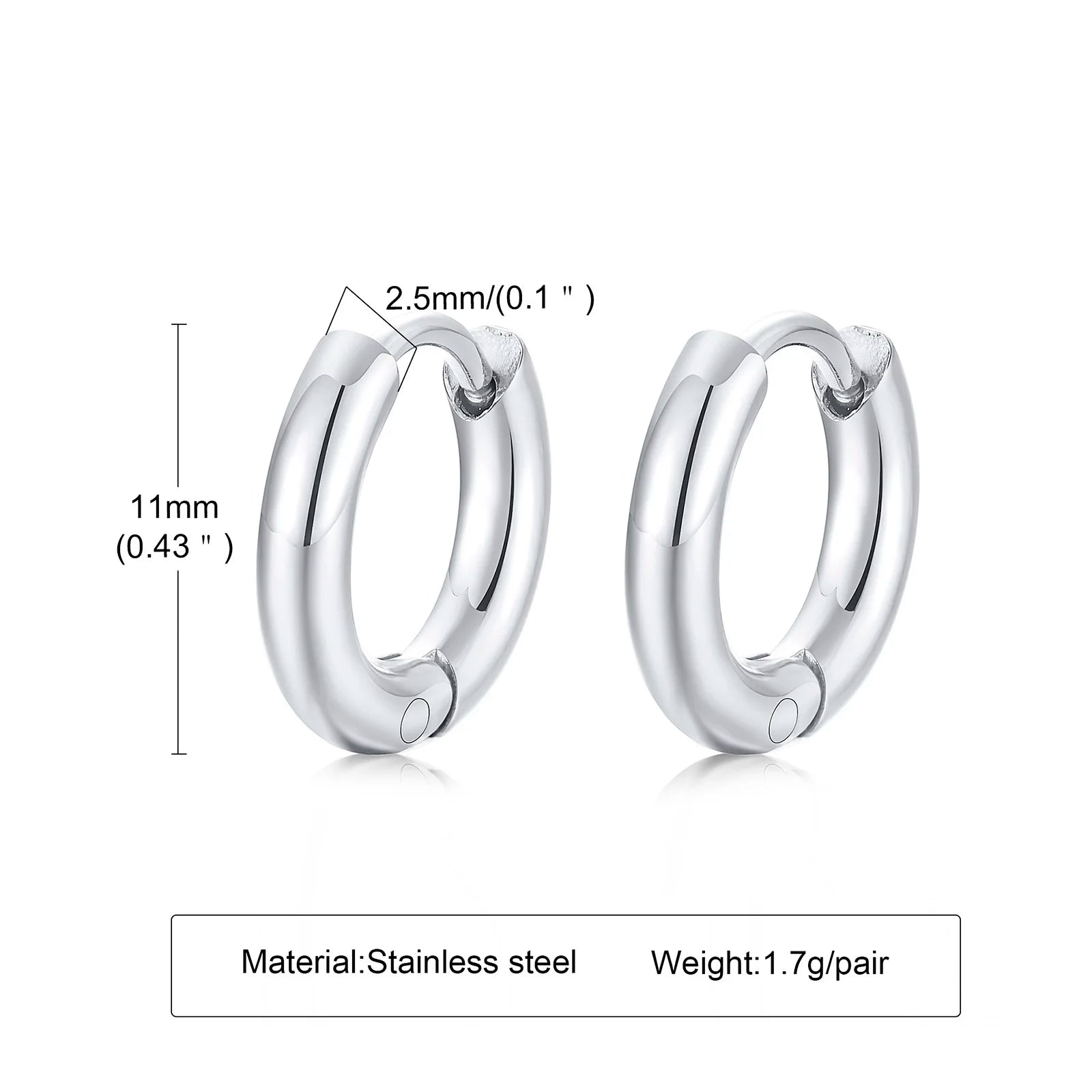 Minimal Huggie Hoop Earrings — Stainless Steel