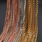 2021 New Width 3MM Stainless Steel Vacuum Golden Cuban Chain Necklace Fashion Hip Hop Jewelry For Men and Women