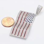 American Flag Pendant — 925 Silver