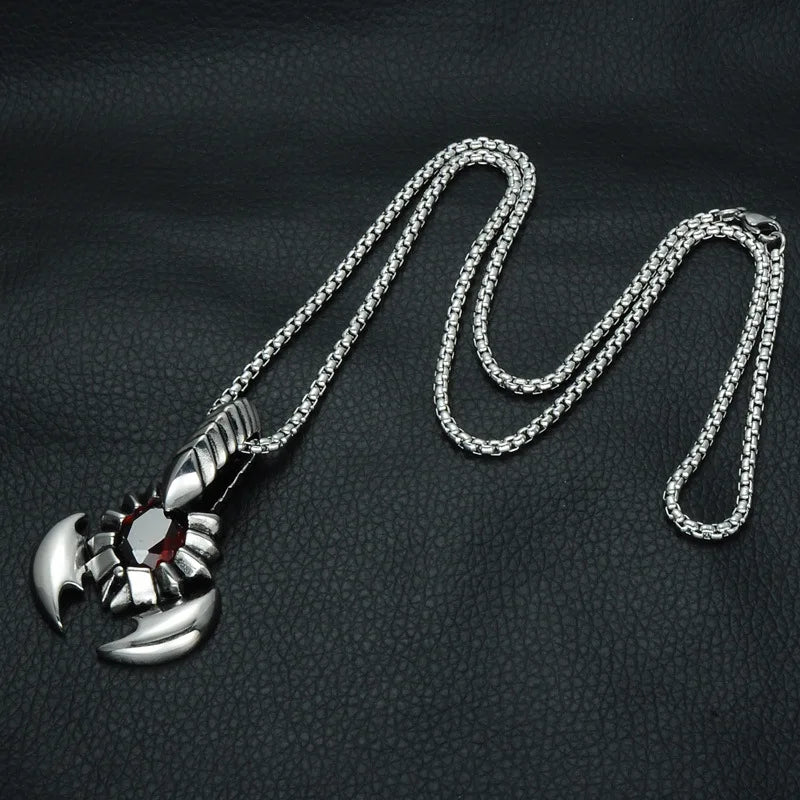 Scorpion Inlaid Crystal Pendant Necklace