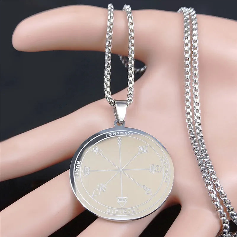 Solomon Seal Protection Pendant — Stainless