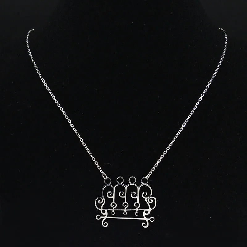 Paimon Sigil Silver Pendant Necklace — Stainless Steel