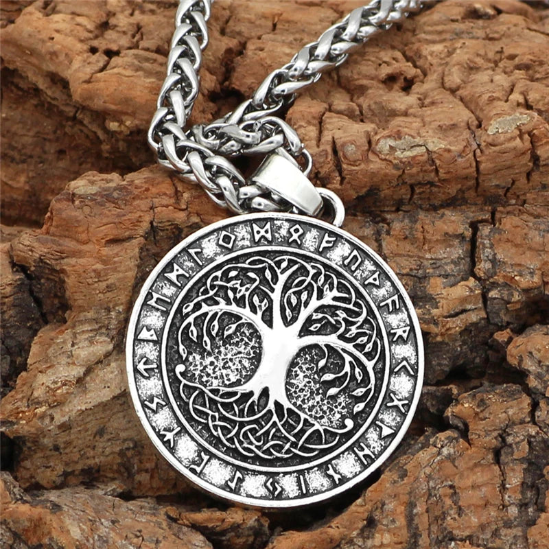 Tree of Life Viking Rune Pendant — Silver