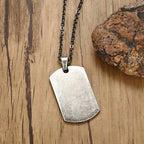 Dog Tag Pendant Necklace — Stainless Steel