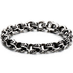 Gothic Skull Head Links Chain Bracelet For Man 316L Stainless Steel Skeleton Charm Men's Bracelets 7.87" 9" Male Bike
