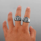 Viking Tree of Life Signet Ring — Stainless Steel