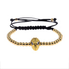 2020 Classic Luxury CZ Black Zircon Long Tubes&4MM Copper Beads Macrame Men Bracelets&Bangles For Women Jewelry Bileklik