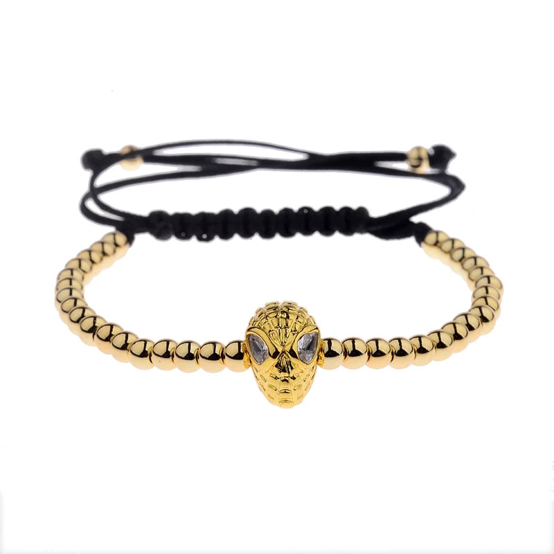 2020 Classic Luxury CZ Black Zircon Long Tubes&4MM Copper Beads Macrame Men Bracelets&Bangles For Women Jewelry Bileklik