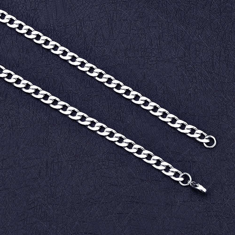 Width 6MM Stainless Steel Men's Chain Necklace Hip Hop Rock Style Jewelry Titanium Steel Cuban Link Necklace drop shipping