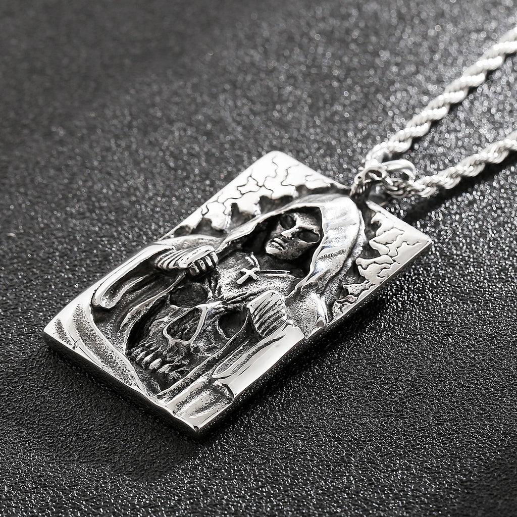 Masked Death Ghost Pendant Necklace — Stainless Steel
