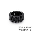Fongten Retro Watch Link Chain Men Ring Stainless Steel Rock Biker Finger Men and Women Punk Couple Rings Fashion Jewelry Gift