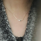 925 Sterling Silver 14K Gold Plating Pavé Crystal Intersection Pendant Clavicle Chain Necklace Women Simple Jewelry