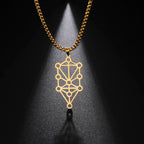 My Shape Sephirot Kabbalah Tree of Life Necklaces for Men Women Stainless Steel Pendant Necklace Vintage Male Jewelry Amulet