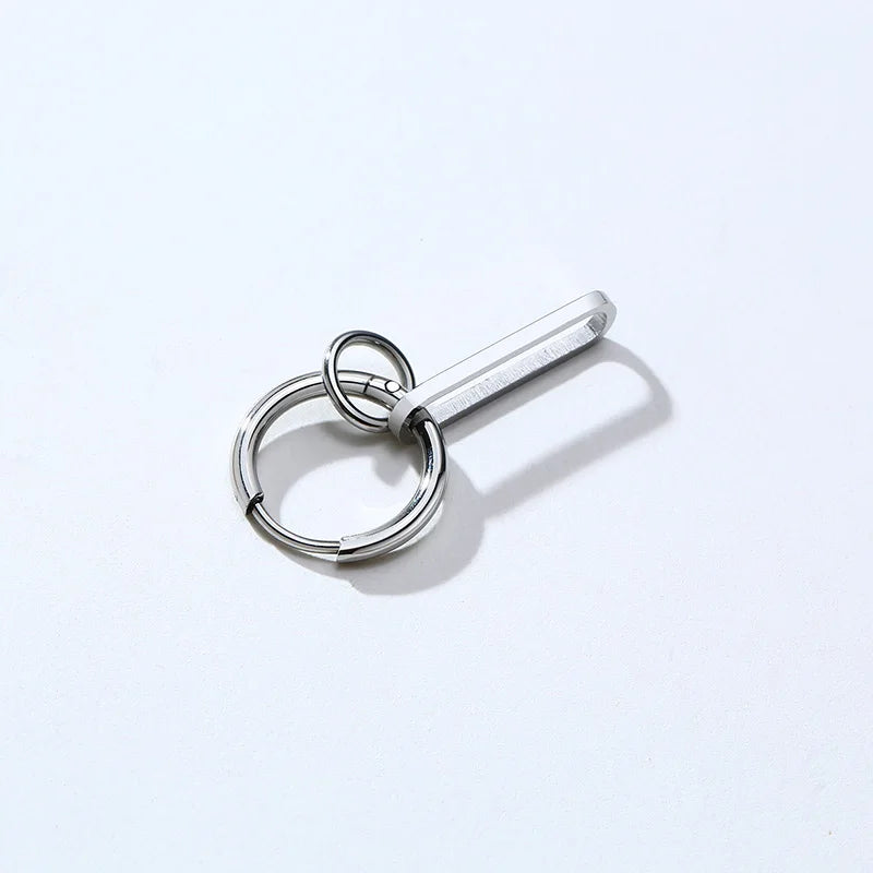Silver Paperclip Hoop Earrings — Stainless Steel