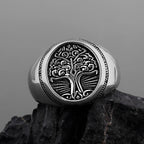 Viking Tree of Life Signet Ring — Stainless Steel