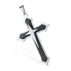 Dropshipping Cross Pendant Necklaces For Men Black Gold Color Silver Color Stainless Steel Charm Chain Male Hip Hop Jewelry KP52