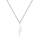 Skyrim 2026 Fashion Lightning Pendant Necklace for Women Stainless Steel Cool Choker Chain Jewelry Gifts