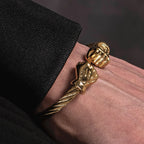 Fist Open Cuff Bangle Elastic Bracelet for Men — Two-Tone
