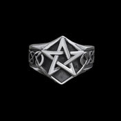 Gothic Celtic Knot Pentagram Stainless Steel Ring