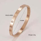 Iced Crystal Cuff Bangle Bracelet — Steel
