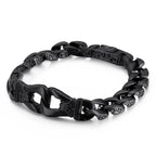 Fongten 22.5cm Bracelet For Men Stainless Steel Cross Cuban Chain Male Bangle Bracelets Brushed Shiny Multiple Color