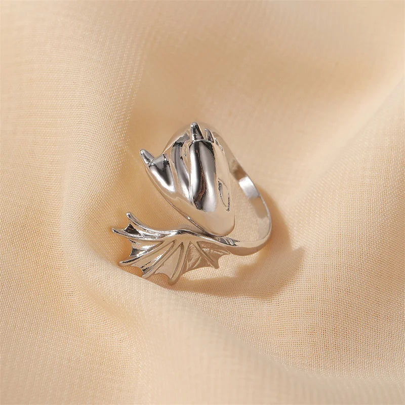 NEW Charm Women Wings Rings Metal Silver Color Romantic Girl Gift Pterodactyl Ring for Party Ladies Fashion Men Jewelry