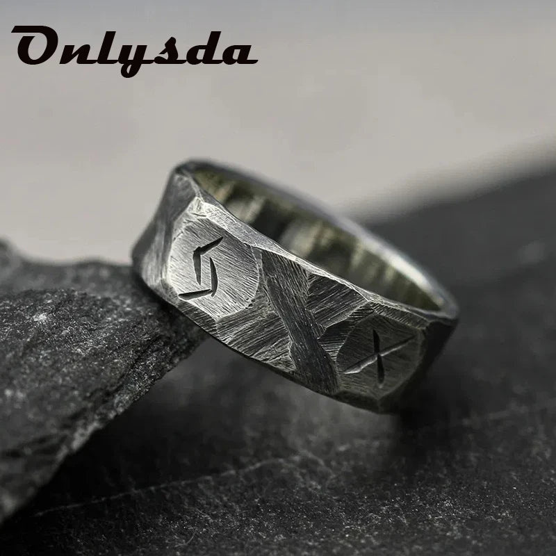 Odin Norse Rune Couple Ring — Stainless Steel