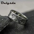 Odin Norse Rune Couple Ring — Stainless Steel