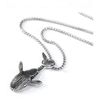 Charm Blue Whale Jumping Pendant Necklace Fashionable Men And Women Simple Necklace Sweater Chain Accessories Jewelry