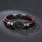 POKER BROWN LEATHER CUFF BRACELET MEN'S MULTILAYER WRAP WRISTBAND FRIENDSHIP VINTAGE BIKER PLAYING CARD POKER BANGLE