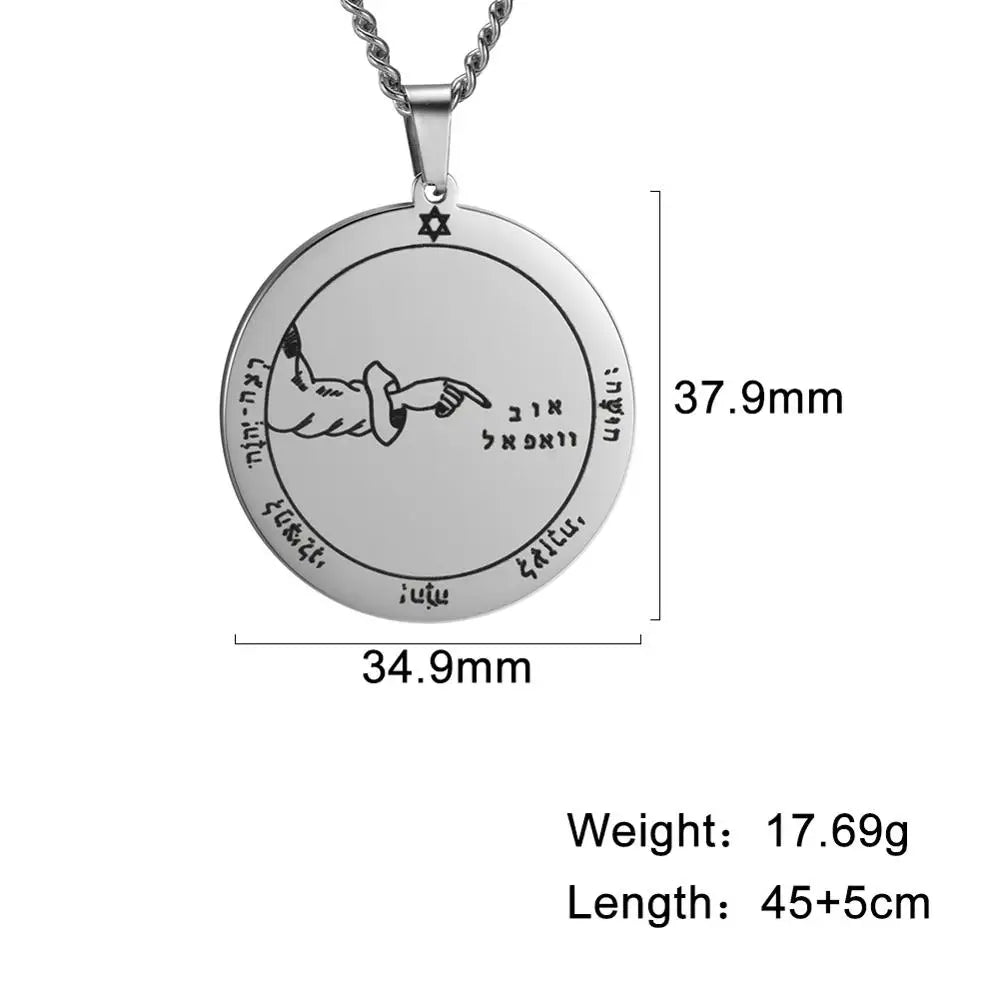 Key of Solomon Pentacle Pendant — Stainless Steel
