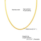 Gold Snake Chain Necklace — 38-60cm