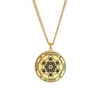 LIKGREAT Angel Seal Archangel Metatron Cube Necklace for Men Women Geometry Stainless Steel Pendants Amulet Spiritual