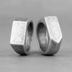 Retro Simple Square Bullet Stainless Steel Mens Rings Vintage Rustic for Male Boyfriend Biker Jewelry Creativity Gift
