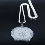 Angel Raziel Silver Pendant Necklace — Stainless Steel