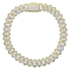 New 19mm Fashion CZ Miami Cuban Chain Heavy Necklace Two Tone Color Iced Out Bling Cubic Zirconia Necklaces Men Hip Hop