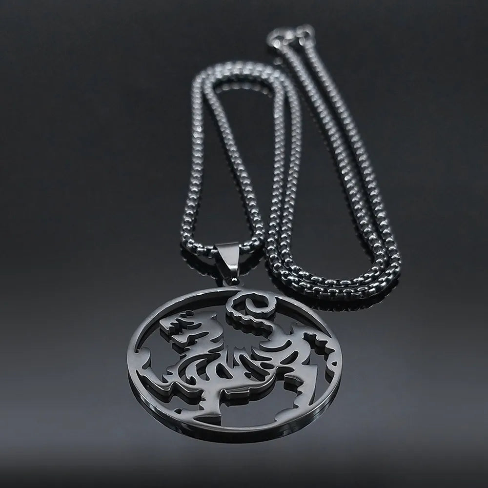 Karate Symbol Pendant Necklace — Stainless Steel