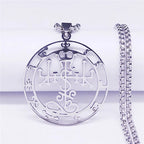 Satan Symbol Silver Pendant Necklace — Stainless Steel