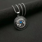 Shining Iced Out Ancient Egyptian God Eye of Horus Cross Pendant Necklace for Men and Women Hip Hop Trendy Amulet
