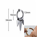 Spike Single Huggie Earrings — Stainless Steel