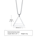 Black Triangle Pendant Necklace — Stainless