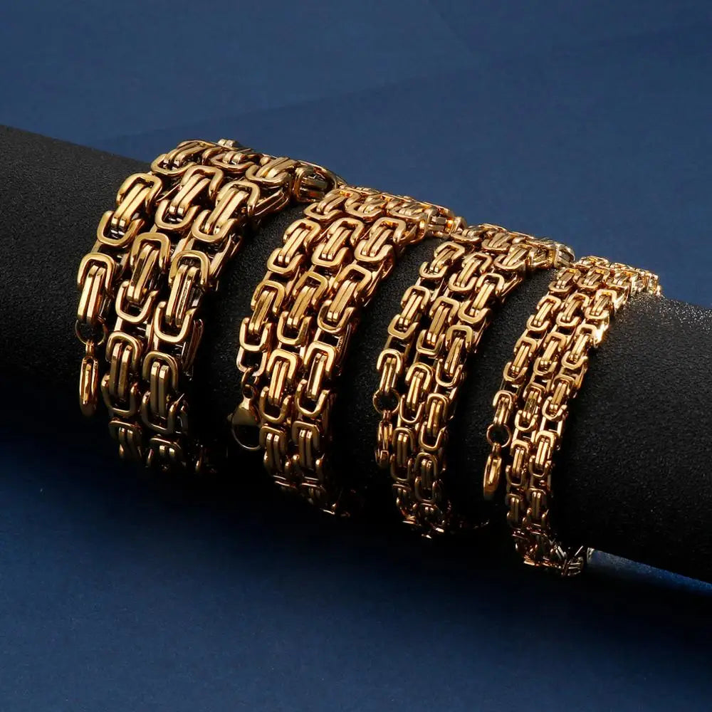 4/5/6/8mm Width Royal Box Chain Necklace For Men Male Stainless Steel Long Necklace Personalise Jewelry Boyfriend Gift