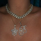 Cursive 26 Initial Letter Pendant Necklace Micro Pave 5A Cubic Zirconia CZ Alphabet Name Jewelry