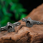 Aesthetic Gothic Vintage 316L Stainless Steel Cool Skull Men's Finger-Ring Punk Rock Bearded Biker Jewelry Christmas