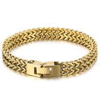 9/10MM Franco Link Curb Chain Man Bracelet Gold Color Stainless Steel Men's On Hand Bracelets Mannen Armband Jewelry