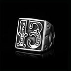 Punk rock Fashion Number Ring Man Style Stainless Steel Rings For women Retro Wedding Custom Jewelry OSR452