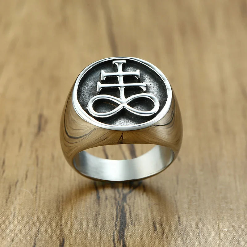 12.5mm Black Square Signet Ring — Stainless Steel