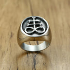 12.5mm Black Square Signet Ring — Stainless Steel