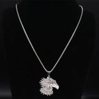 Eagle Head Pendant Necklace — Silver